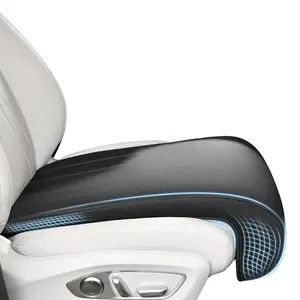 Premium Leather Car Seat Leg Extender Cushion - Universal Thigh Support Pad for Long Drives & Office Chairs (Black)