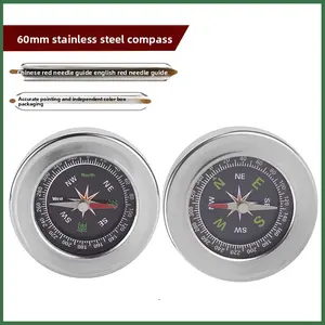 60Mm stainless steel Chinese compass English compass, outdoor equipment teaching supplies factory direct sales gifts