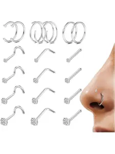 Nose Rings Studs, Nose Studs, Hoop Nose Rings, Hypoallergenic Body Piercing Jewelry for Women & Men, Fashion Accessories for Daily Wear