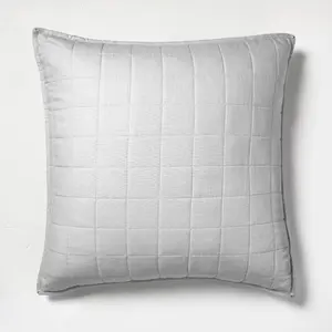 Casaluna Pillow Sham Linen-Blend OEKO-TEX Quilted Soft Feel