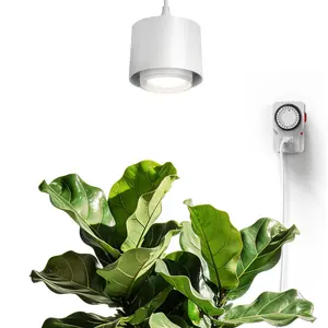 Barrina TR40 Hanging Grow Lights for Indoor Plants, 40W 4000K Full Spectrum, Adjustable Beam Angle 15°-60°, Hanging Grow Light with Mechanical Timer and 16.4FT Power Cord, for Garden Greenhouse, White