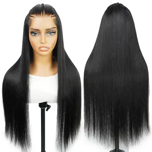 SuperNova Glueless Human Hair Pre-Braided Straight 6x8 Lace Closure Wig Pre Everything Ready to Wear