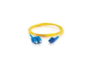C2G 28523 OS2 Fiber Optic Cable - LC-SC 9/125 Duplex Single-Mode PVC Fiber Cable, Yellow (32.8 Feet, 10 Meters)