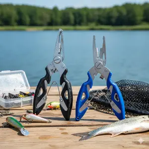 Stainless Steel Rust-Proof Fishing Pliers with Line Cutter, Non-Slip Grip Multi-Tool for Saltwater & Freshwater Fishing, Portable Outdoor Gear Upgrade for Lure Fishing.