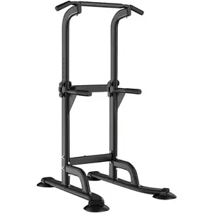 Power Tower Pull Up Bar and Dip Station, Height Adjustable Dip Stand Exercise Machine for  Gym, Multi-Functional Free Standing Strength  Fitness Workout Station