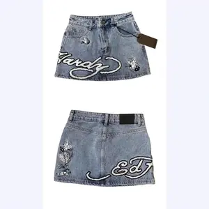 Trendy  Fashion women  Word Denim Short Skirt Gothic Retro Mini Skirt Women Y2k Sexy Tight Bag Hip Skirts Female Slim Shorts