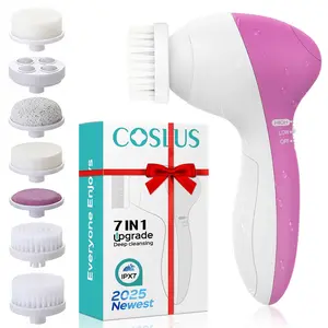 ✨【7-in-1 Electric Facial Cleansing Device】 Deep Cleansing & Gentle Massage｜Dual-Speed Adjustable｜7 Interchangeable Brush Heads｜Essential Beauty Tool for Facial Massage & Cleansing｜Perfect Holiday Gift