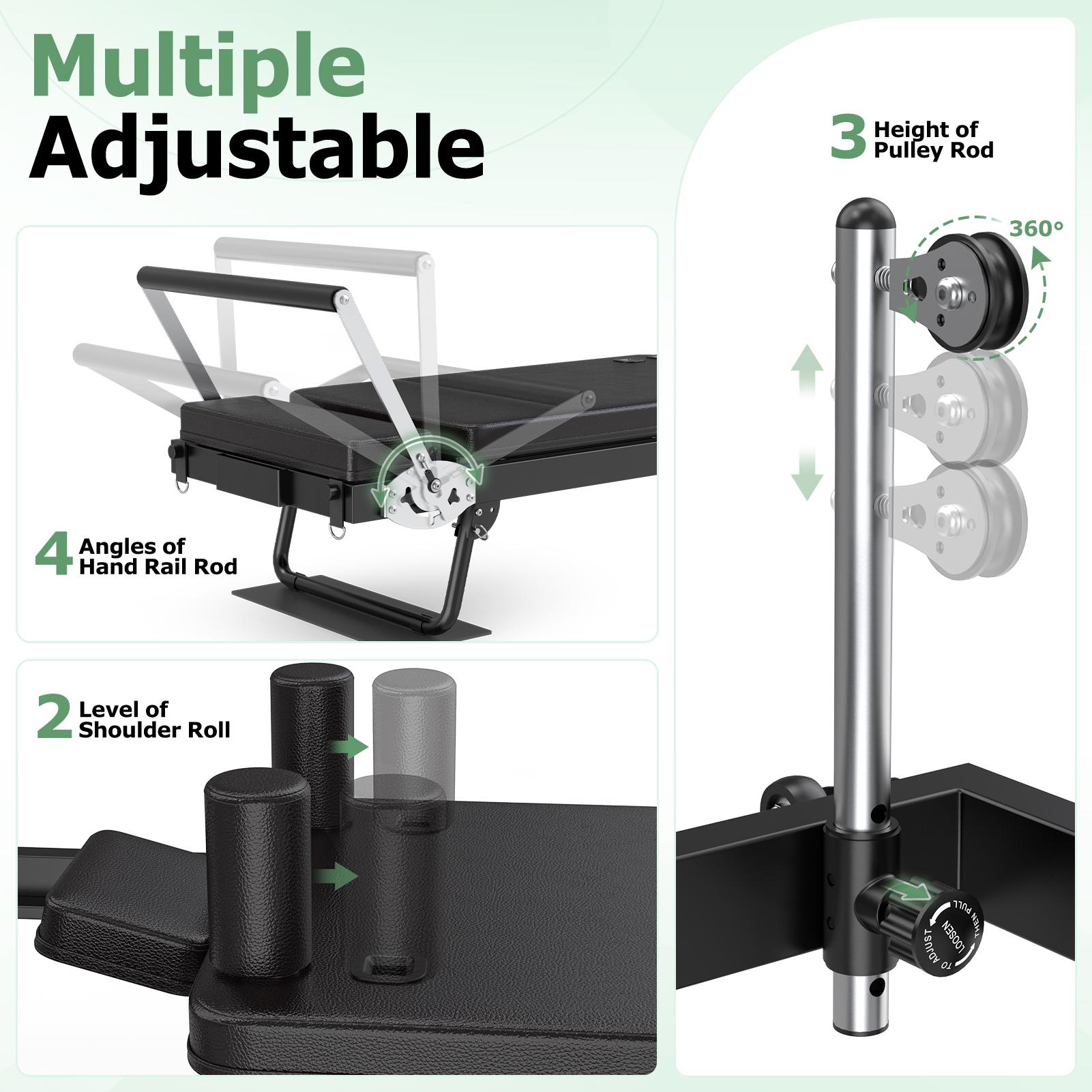 Bearbro Pilates Reformer, Foldable Reformer Pilates Machine with Jump Board, 91.3in Extended Frame, 2 Resistance Combinations for All Levels, Pilates Equipment for Home Gym Workout (Up to 400 LBS) Bearbro Pilates Reformer, Foldable Reformer Pilates Machine with Jump Board, 91.3in Extended Frame, 2 Resistance Combinations for All Levels, Pilates Equipment for Home Gym Workout (Up to 400 LBS)