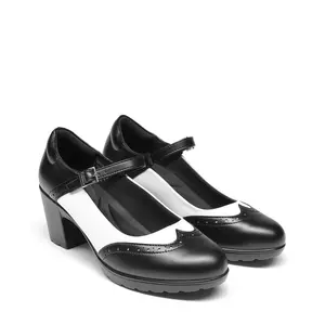 DREAM PAIRS Women's Classic Mary Janes Chunky High Heels - Retro Round Toe, Cushioned Insole Dress Shoes, Versatile Women's Shoes