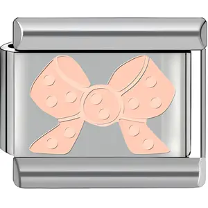Mixed Metal Rose Gold Bow Charm
