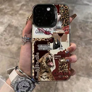 Leopard Lip Print Laser Imd Apple Phone Case, Fits iPhone 17/16/15/14/13/12/11/XS/XR/x/7/8/se, Birthday Gift for Boyfriend/girlfriend