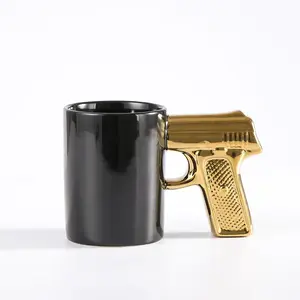 Gun-Shaped Coffee Mug, Creative Ceramic Cup for Home and Office, Unique Gift Idea for Friends, Kids Birthday Present, Fun Drinking Accessory