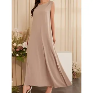 1pc Stylish, Chic, And Cozy Bubble-Colored Material. Solid Color Ideal for Everyday Outdoor Trips And Relaxation. A Loose And Comfy Women'S Abaya Vest. Traditional Women'S Robes for Muslim Prayer