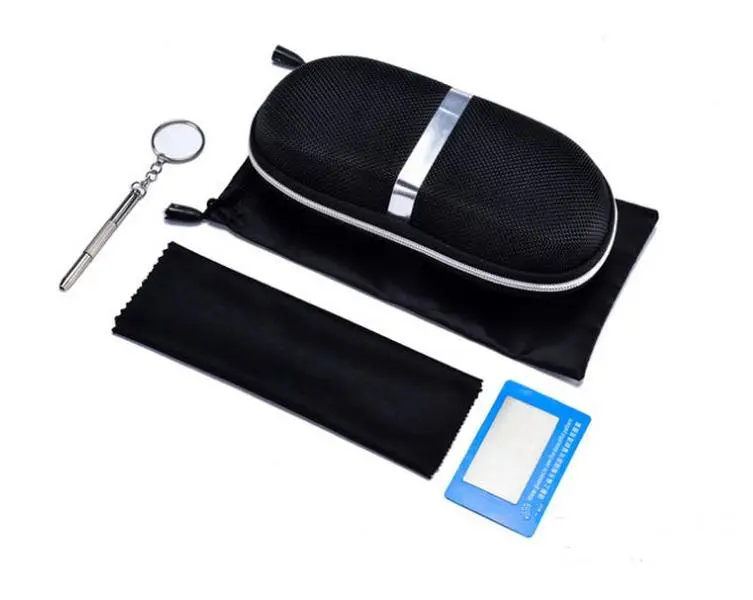 Hard Shell Eyeglasses Case with Cleaning Cloth – Black