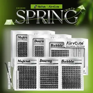 AiryCute Voluminous Lash Collection | MagicSoft, Bubble, Flaunt, Downy | Upgrade 2.0 Lashes With Ultra Dense, Waterproof, Long-Lasting Lashes | Beginner-Friendly DIY Lashes | Trendy & Must-Have Clusters