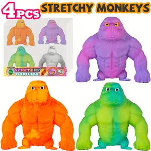 Stretchy Squishy Funkee Monkee Mega Gorillas - And Even Squeeze These Monkeys For Stress Away - Original Sensory/Fidget Collectible Stretch Taba Squishy Toys Children's Holiday Party Gifts, Christmas, Halloween, Easter Basket Stuffing, Classroom Rewards.