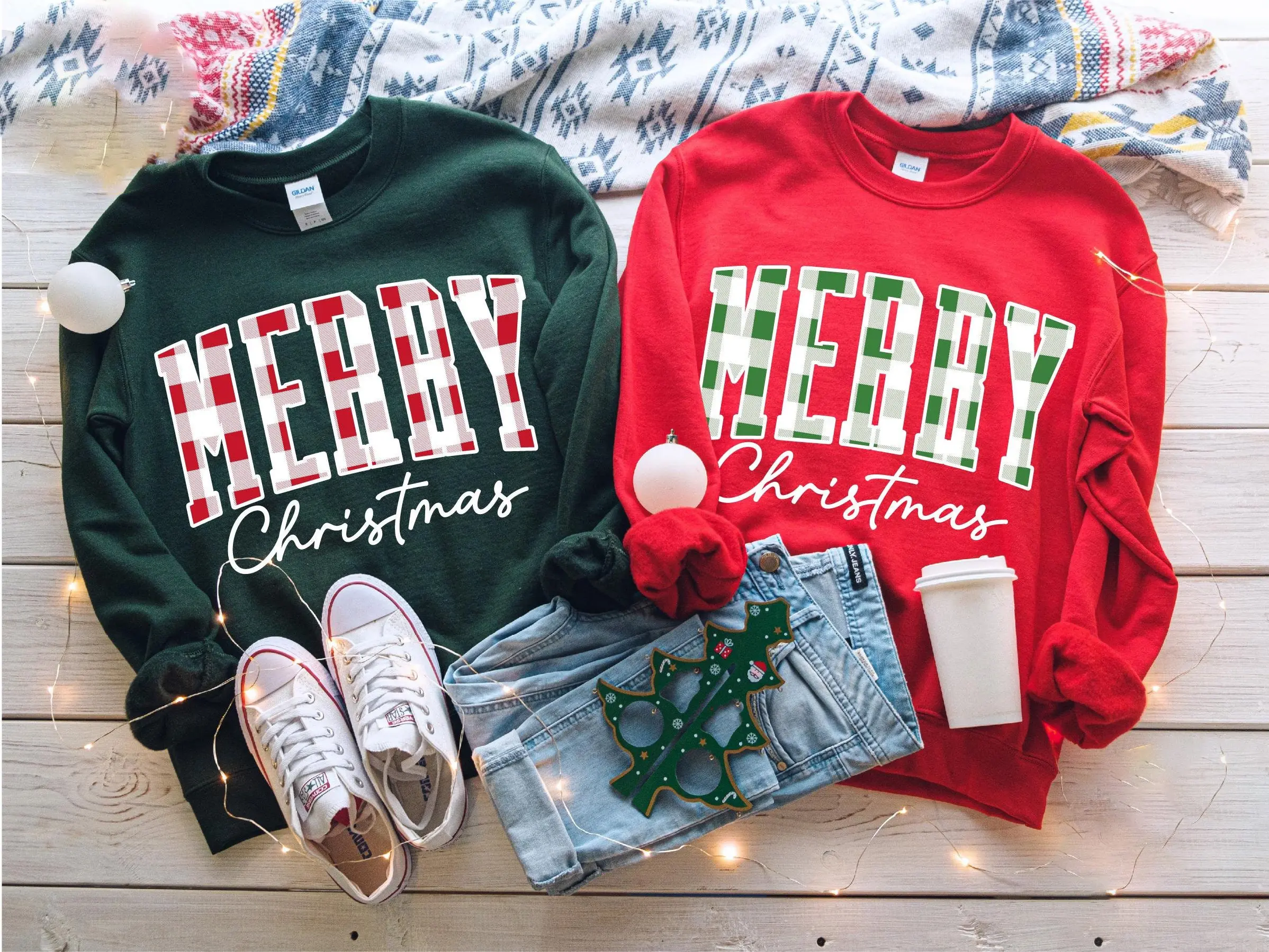 Merry Christmas Sweatshirt, Buffalo Plaid Sweater, Christmas Family Crewneck, Xmas Gift Idea, Woman Xmas Shirt, Cute Winter Holiday Sweater
