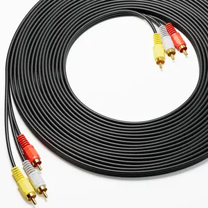 5FT 3RCA Cable Audio Video 24K Gold Plated Connecting Audio Video Components AV Male to Male Cable for Home Theater amp, Stereo Systems, Yellow/White/red connectors 3 Male to 3 Male