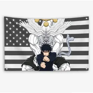 Megumi Fushiguro Flag Anime JJK: Jujutsu Kaisen Banner Outdoor Decor Decoration Garage Flags Tapestry Flag