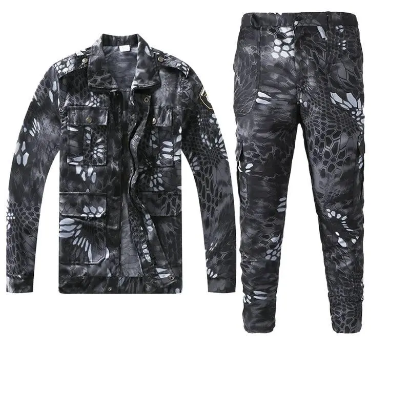 Tactical Uniform Set, Unisex Regular Size Ripstop Camouflage Workwear with High-Def Print, Breathable for Military Training & Hiking, Fade Resistant, Unisex Fit, Ergonomic Fit, Fabric, Garment, Menswear, Cargo