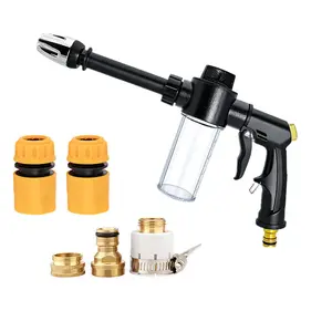 Explorinox Garden Hose Nozzle with Foam Cannon 3 Spray Modes High-Pressure Heavy Duty Booster for Car Washing Outdoor Cleaning