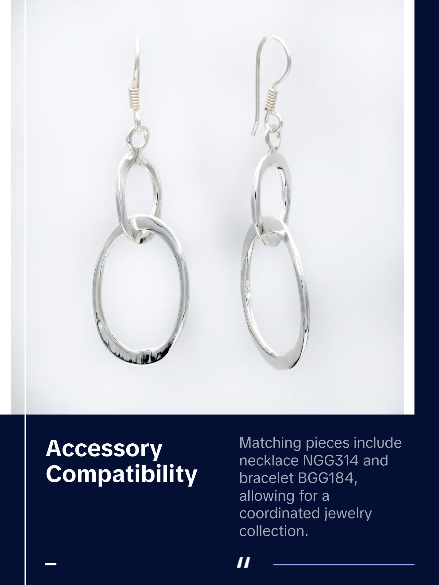 Oval Link Silver Earrings