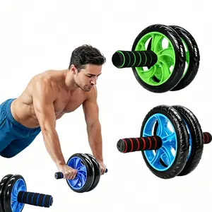 Silent Ab Roller Wheel for Core Strength Training with Mat – Anti-Skid, Durable, Multi-Point Mechanical Design, Home Fitness Equipment for Abdominal Workout.