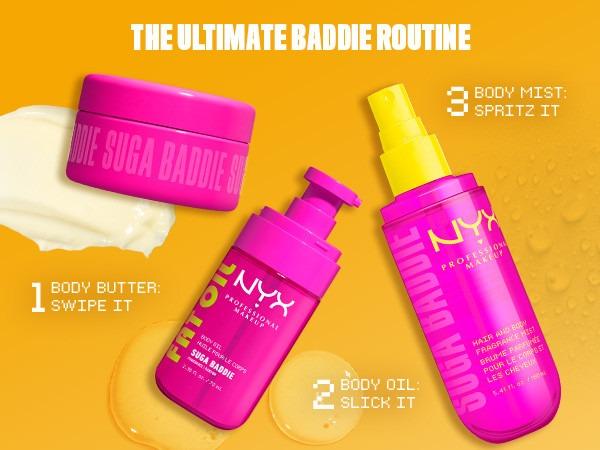 [NEW] Caramelt Mami Ultimate Body Care Set, Shimmer Body Oil + Whipped Body Butter + Hair & Body Mist, 24H Hydration— NYX Professional Makeup