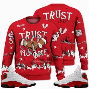 Retro 13 Chicago Sweatshirt, Chicago 13s Outfits, Tattoo Trust No One Streetwear Unisex Sneaker Matching Shirts