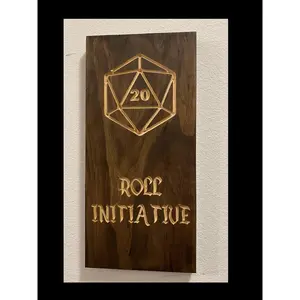 Natural 20 Roll Initiative Wall Art - Dungeons and Dragons Decor - Geek Art - Tabletop - Pen and Paper - D&D - Board Games - Gaming