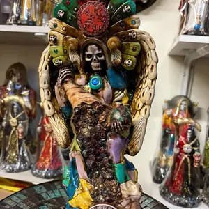Santísima Azteca - Colorful Aztec-inspired Sculpture with Intricate Details and Vibrant Colors