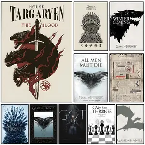 Game of Thrones "Winter is Coming" Poster - Dragon Sigil Waterproof Wall Art, Premium Print for Modern Living Room & Bedroom Decor, Must-Have Fan Gift
