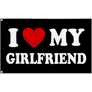 I Love My Girlfriend Flag I Heart My Girlfriend Flag Funny Tapestry Flags for Teen Girls Room Bedroom College Dorm Wall Decorations Banner Girlfriend's Day Birthday Valentine's day Gifts
