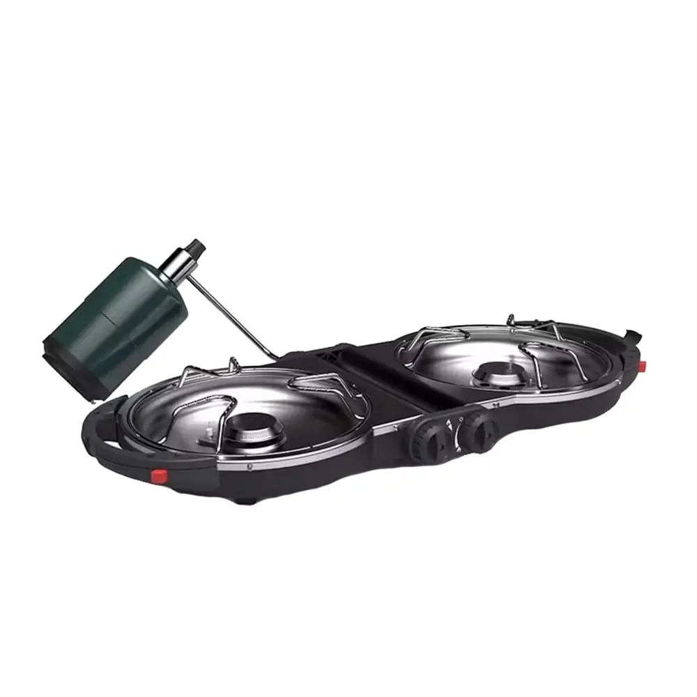 Coleman Fold N Go Propane Camping Stove - Black, 2157592, 2 Independently Adjustable Burners with Adjustable Heat, Chrome-Plated Grate for Easy Cleanup, Compact Design Fits 2 Pans for Outdoor Cooking, Campsite Use