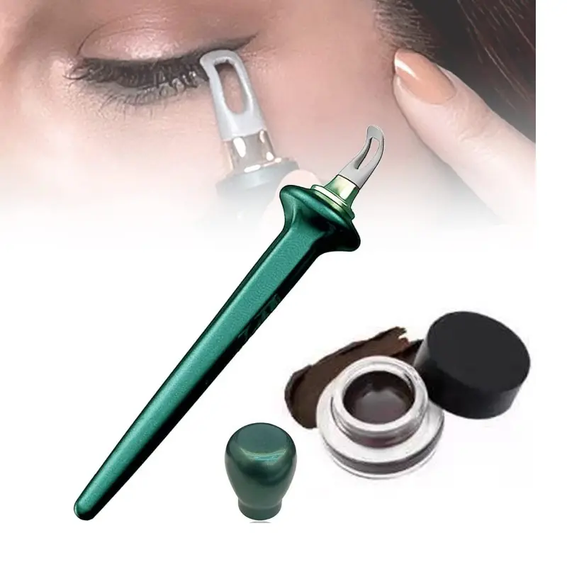 Eyeliner Applicator Kit, Eyeliner Guide With Eyeliner Cream Reusable Silicone Eye Liner Tool Waterproof Eyeliner Easy No-Skip Eyeliner Cosmetic Makeup