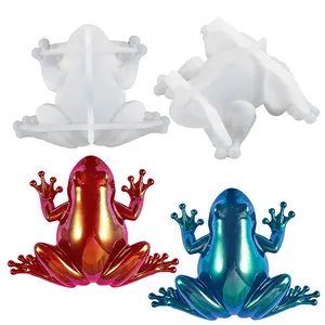 Frog Epoxy Resin Molds - 2 Pcs DIY Animals Silicone Resin Molds for Halloween Thanksgiving Christmas Gifts Desktop Ornament Home Decor Decoration Transparent Wall 2Pcs-Frog