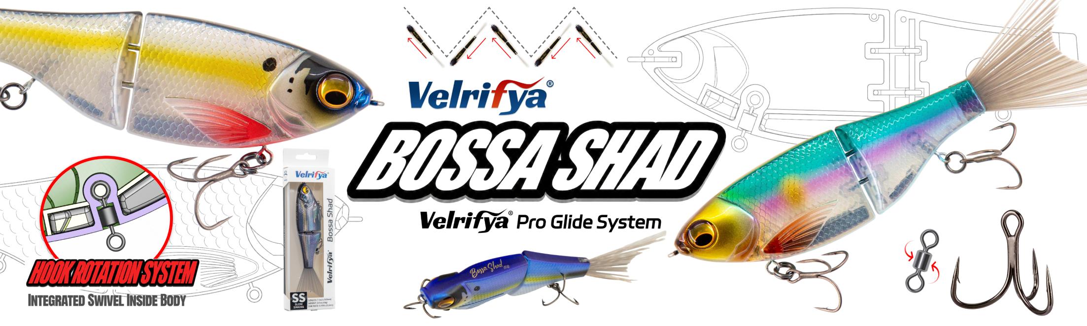 Velrifya Bossa Shad Glide Bait - Artificial Fishing Lures for Bass Fishing, S-Glide Action, Slow Sinking Jointed Swimmer Lures