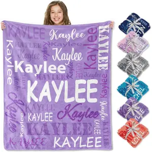 Personalized Blankets and Throws Custom Blanket with Name Customized Flannel Blanket for Kids Christmas Blanket Gifts for Teen Girls Boys