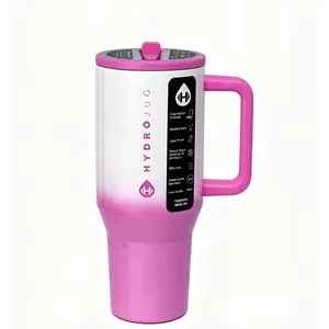 HydroJug 32oz Insulated Tumbler  Gradient Pink, Vacuum Insulated  with Straw, Fits Car  Holders, Perfect for Outdoor Sports & Daily Use, Ideal Gift for Men & Women drinking cup outdoorfun father day，portable drinkware，drinkware stylish flask