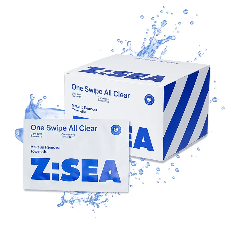 Z:SEA Disposable Face Towelette Makeup Remover Wipes - Ultra-Soft, Hypoallergenic Vitamin E Infused, Scented, Fragrance-Soft Cosmetic Scent, 30 Sheets Pack for Face Quick Rinse-Free Clean