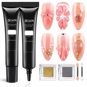 Nail gel 3D Sculpting Solid Gel Builder 3in1 Non-Sticky Hand Hard Gel For Nail Salon Professional Nail Tools