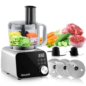 HOWORK Kitchen Electric Mixer – 12-Cup Food Processor & Vegetable Chopper for Slicing/Shredding/Chopping/Pureeing, Easy-to-Clean with Bowl Scraper