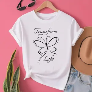 100% Cotton Tshirt Breathable Knitted Medium Short StreetwearInspirational Positive Change Transformation Determined T-Shirt Art graphic tees women crop tops summer outfits for women summer tops forwomen T-Shirt