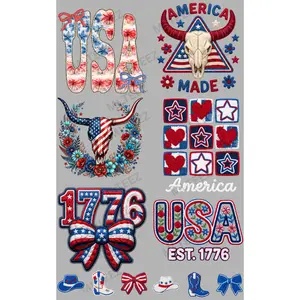 USA (4) PREMADE GANGSHEET - 22X36 DTF TRANSFERS - DIRECT TO FILM