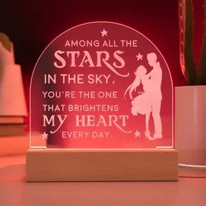 You're the One...Engraved Acrylic Dome Plaque with LED base