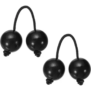 Rhythm  Shaker Kashaka Shaker Ball Kashaka Hand Percussion Instruments with Black Rope, Fit for Adults Wedding Party Musical Class Show (2 Pack, Black)