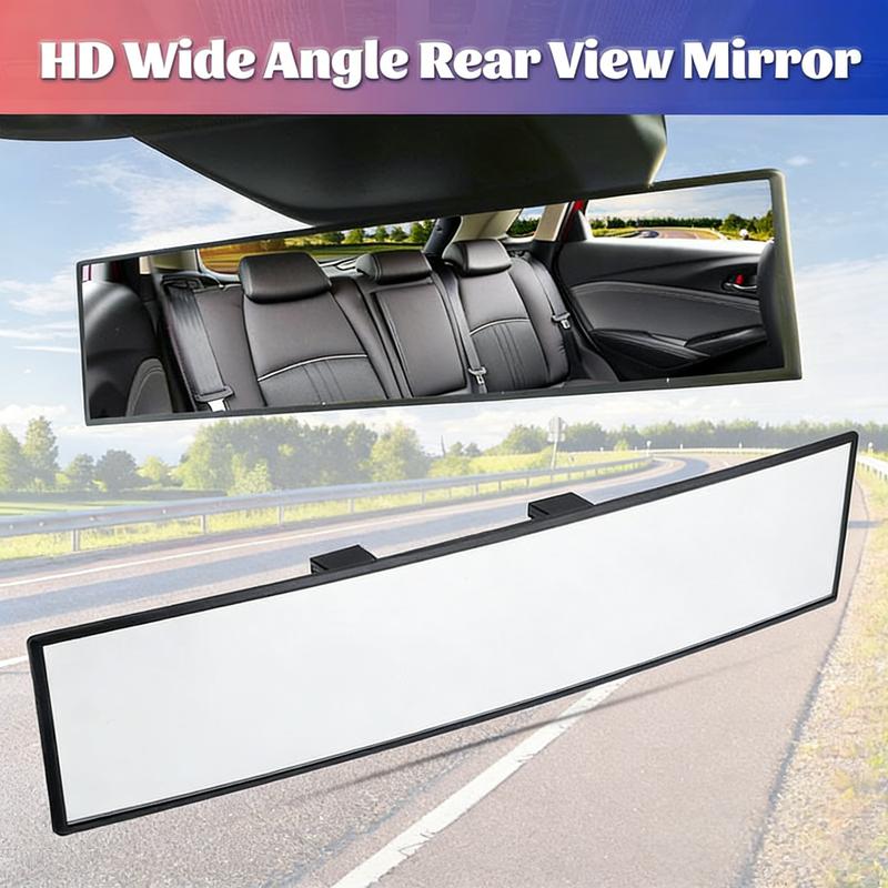 11.81 Inch Panoramic Convex Real View Mirror ，for Car SUV Trucks - Wide Angle Clip-on Rearview to Reduce Blind Spots & Enhance Safety - High Definition Glass for Clear Visibility