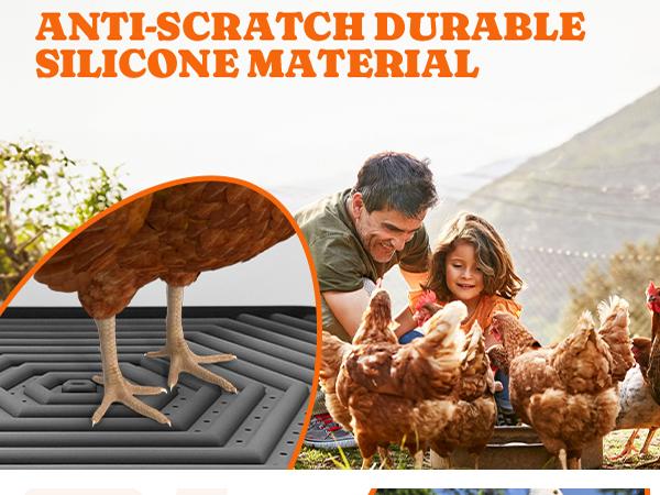 Pawtners Chicken Nesting Box Pads, 6-Pack Value Washable Reusable Silicone Mat Liners (12x12in) for Chicken Coop Hens, Egg Protection, Reduces Cracking Poultry Bedding Mats