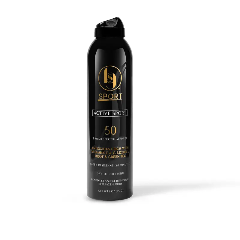 Black Girl Sunscreen Active Sport SPF 50 Spray - Fragrance-Free, Water-Resistant Cosmetic Face & Body Sunscreen Mist, Hydrating Skin Product with Green Tea, Licorice Root, Vitamin C, Glycerin, Bright, Lightweight, Redness-Relief for Daily UV Protection