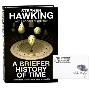 A Briefer History of Time, Stephen Hawking. First UK Edition, Signed w/ Thumbprint.
